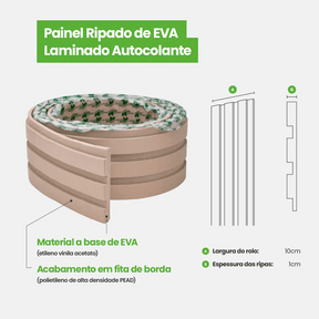 Painel Ripado Laminado de EVA Autocolante | Linha Play-Meu-Rodape--