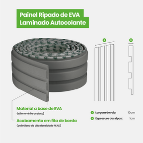 Painel Ripado Laminado de EVA Autocolante | Linha Play