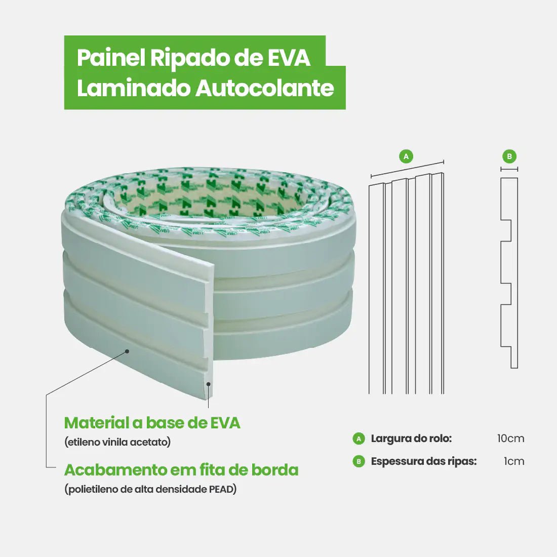 Painel Ripado Laminado de EVA Autocolante | Linha Play-Meu-Rodape--