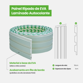 Painel Ripado Laminado de EVA Autocolante | Linha Play