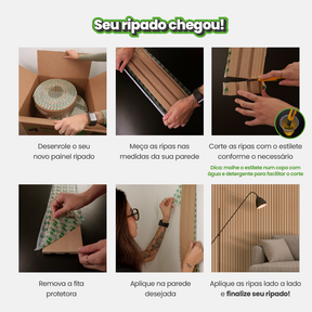 Painel Ripado Laminado de EVA Autocolante | Linha Play