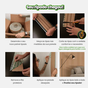 Painel Ripado Laminado de EVA Autocolante | Linha Play-Meu-Rodape--