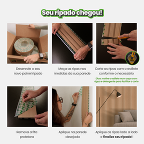 Painel Ripado Laminado Meia Parede | Linha Play +