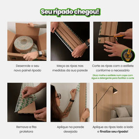 Meia Parede Ripada Autocolante Laminada | Linha Play-Meu-Rodape--