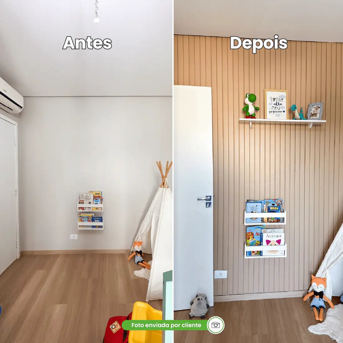 Painel Ripado Laminado de EVA Autocolante | Linha Play+-Meu-Rodape--
