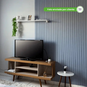 Painel Ripado Laminado de EVA Autocolante | Linha Play+-Meu-Rodape--