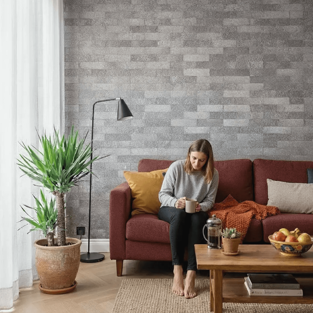 Revestimento Tijolinho Autocolante em Pedra Flexível - Meu Rodapé