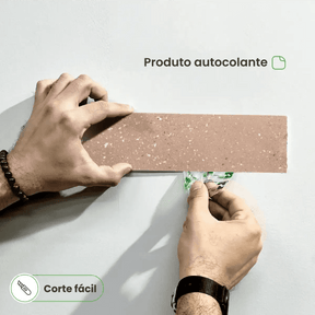 Revestimento Tijolinho Autocolante em Pedra Flexível-Meu-Rodape--