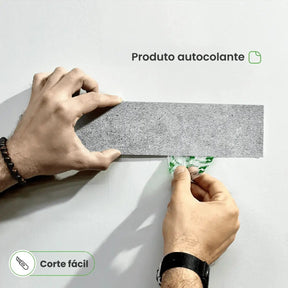 Revestimento Tijolinho Autocolante em Pedra Flexível-Meu-Rodape--