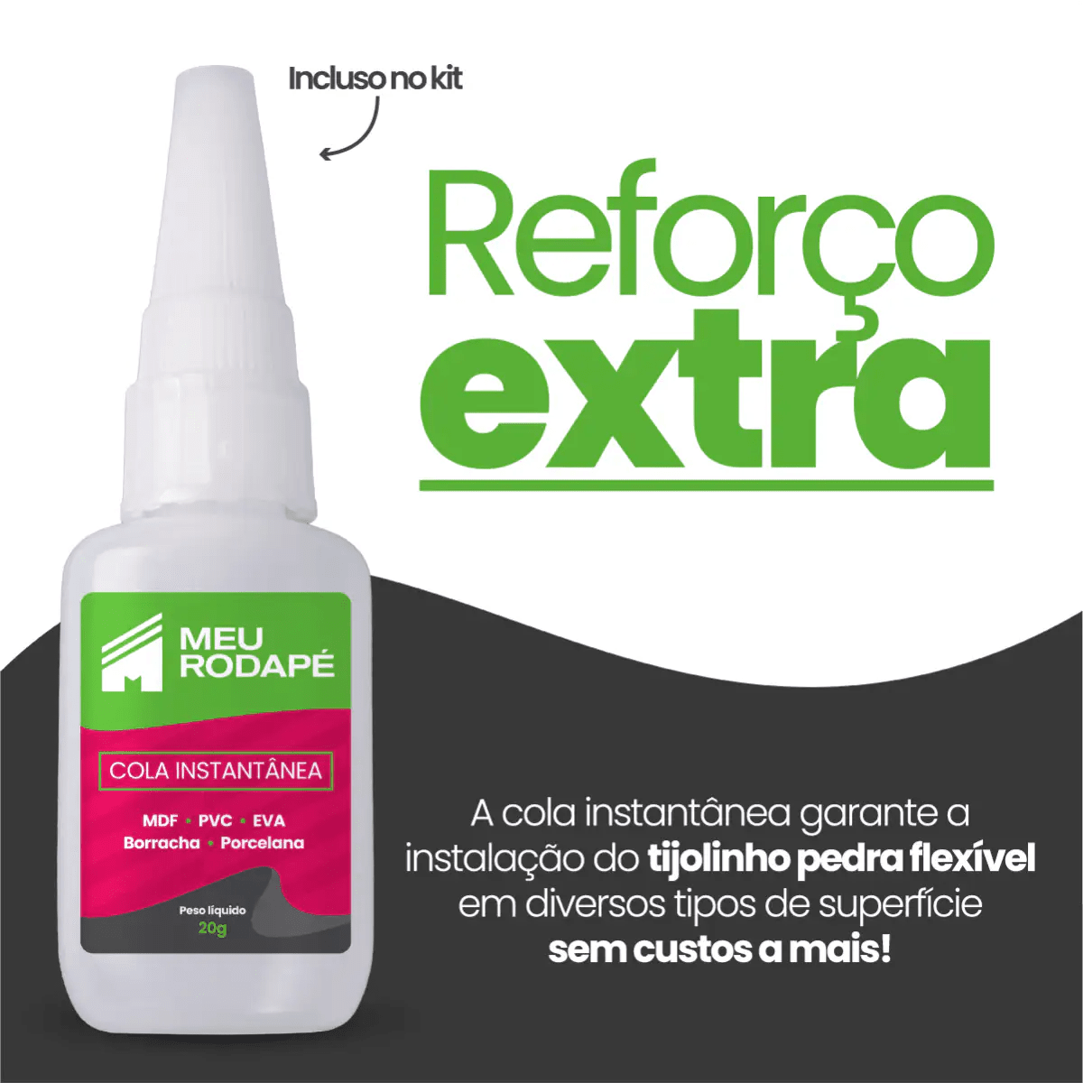 Revestimento Tijolinho Autocolante em Pedra Flexível-Meu-Rodape--