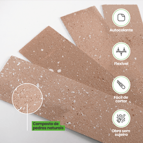 Revestimento Pedra Flexível Autocolante | Linha Petra - Meu Rodapé
