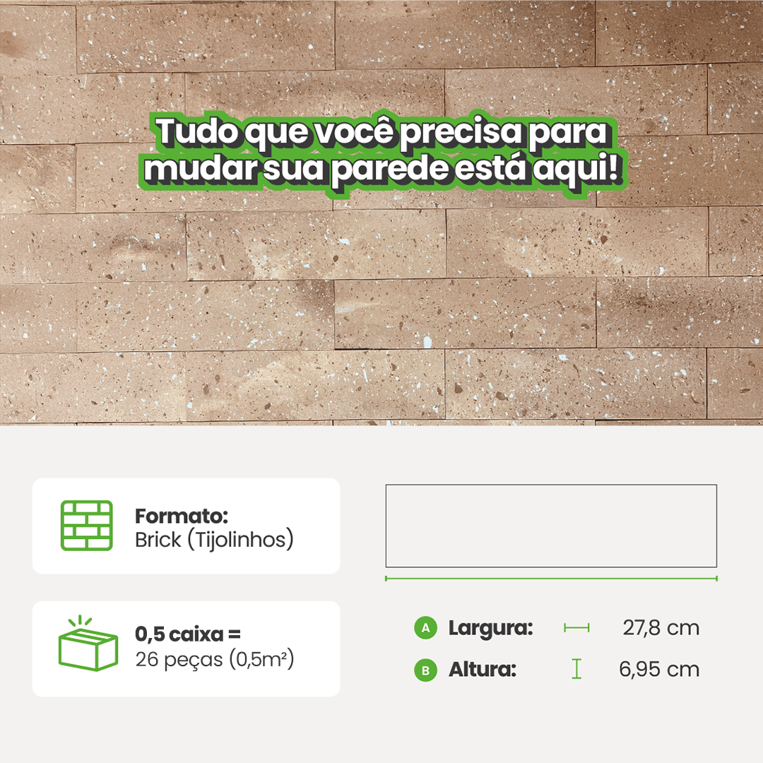 Revestimento Tijolinho Autocolante em Pedra Flexível - Meu Rodapé