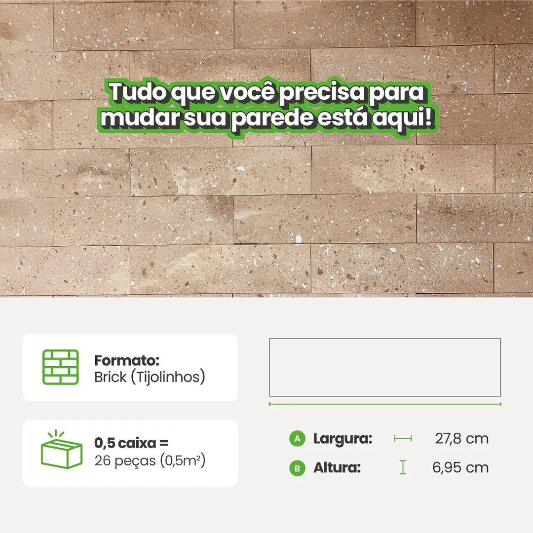 Revestimento Tijolinho Autocolante em Pedra Flexível-Meu-Rodape--