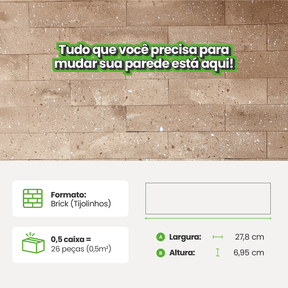 Revestimento Tijolinho Autocolante em Pedra Flexível - Meu Rodapé