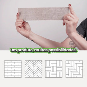 Revestimento Tijolinho Autocolante em Pedra Flexível-Meu-Rodape--