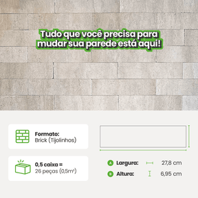 Revestimento Tijolinho Autocolante em Pedra Flexível - Meu Rodapé