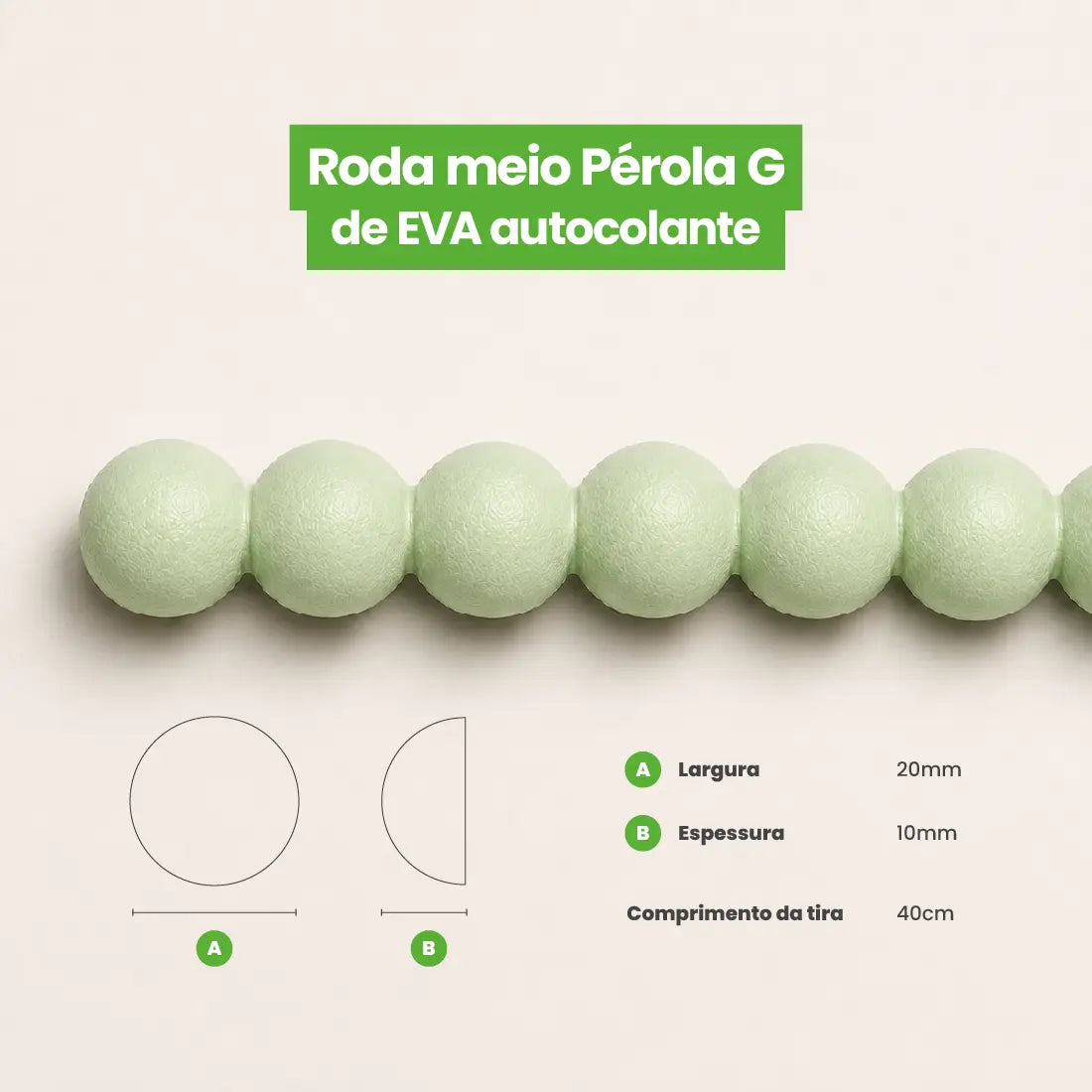 Rodameio Pérola em EVA Autocolante