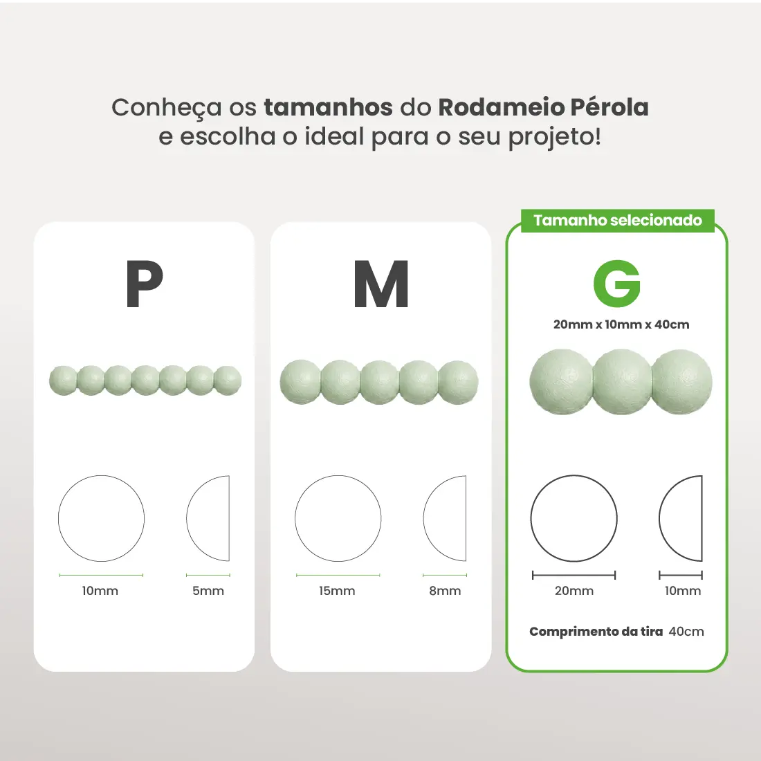 Rodameio Pérola em EVA Autocolante
