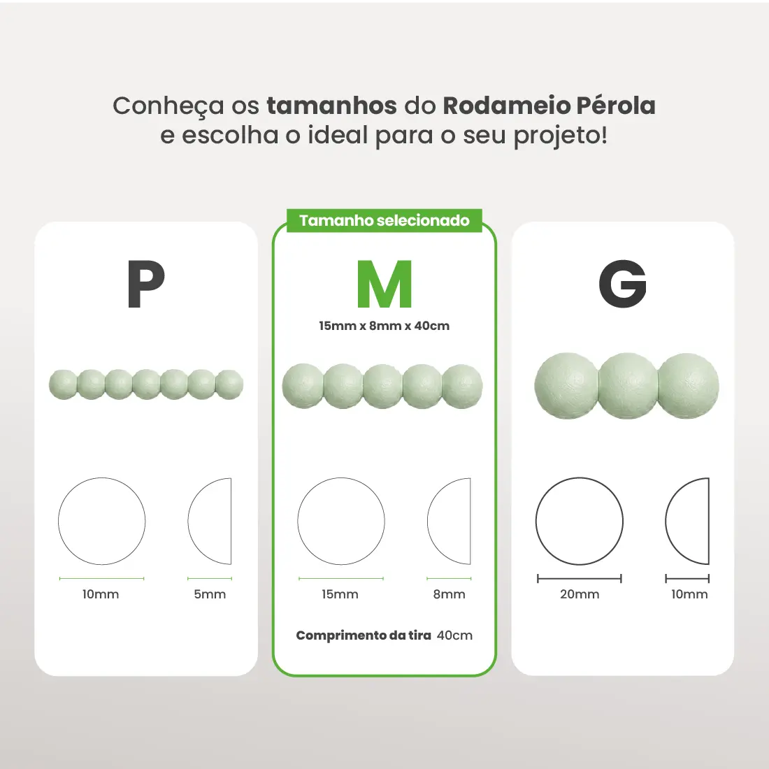 Rodameio Pérola em EVA Autocolante