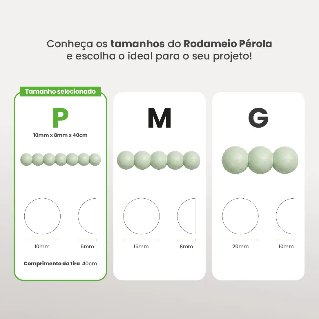 Rodameio Pérola em EVA Autocolante